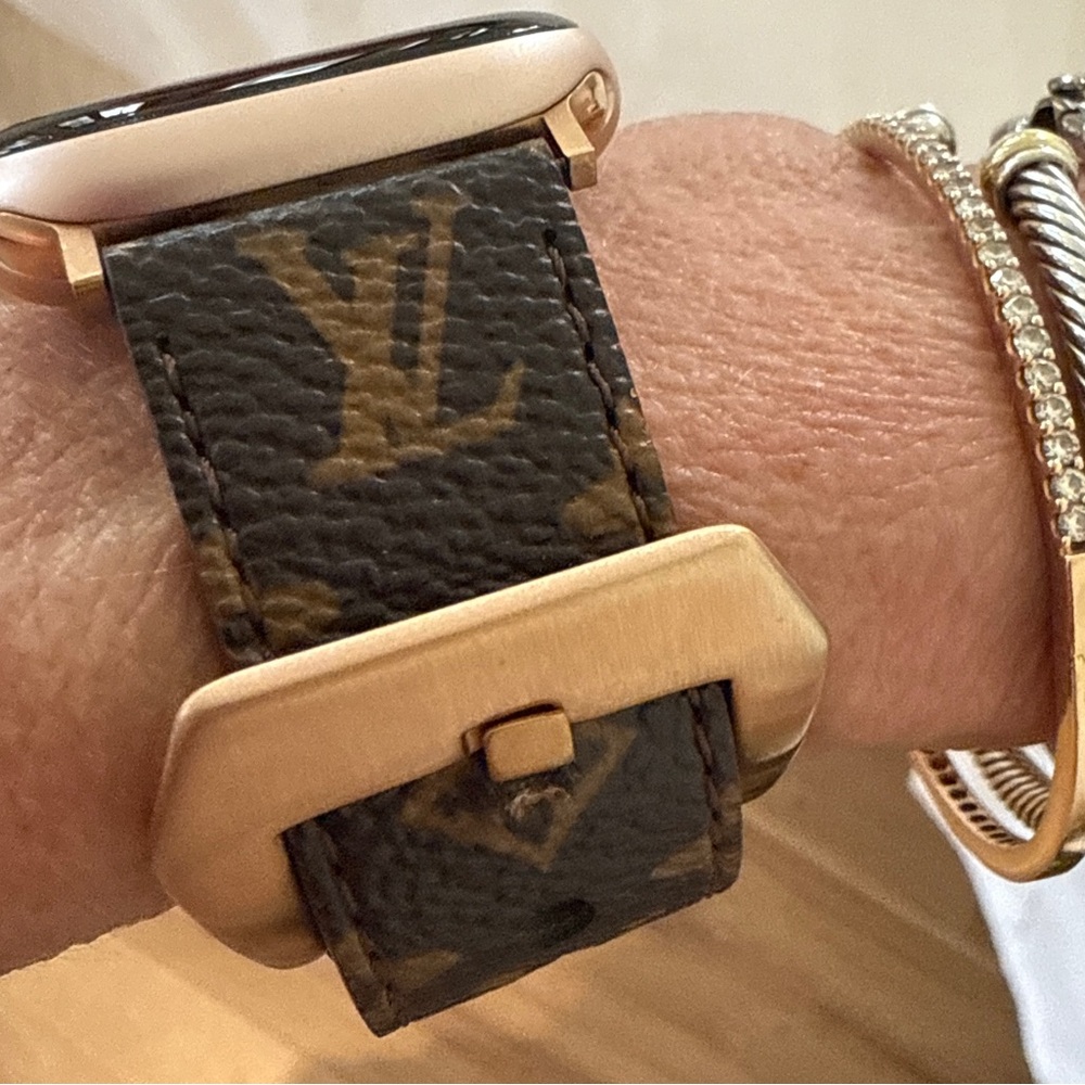 LV Handmade Brown Monogram with Rose Gold hardware Apple Watch Strap